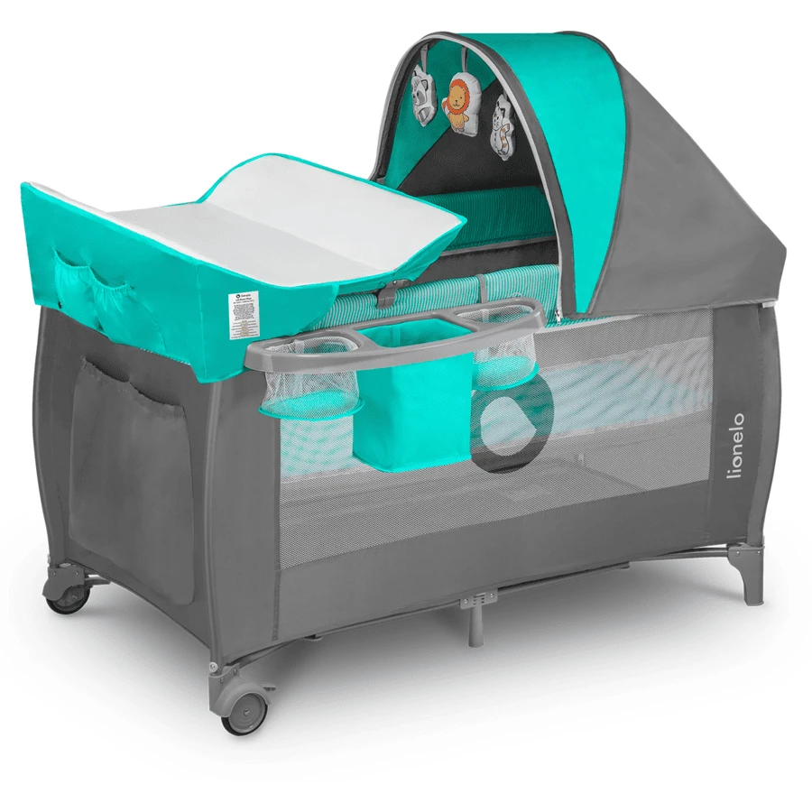 Lionelo Lit Parapluie Sven Plus Turquoise Grey 117x57 Cm 2 Lionelo Lit Parapluie Sven Plus Turquoise Grey 117x57 Cm