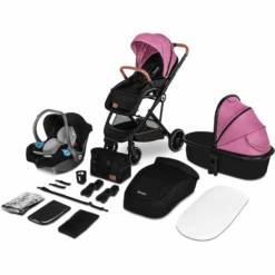 Lionelo Poussette Trio Combinée 3en1 Riya Pink Violet